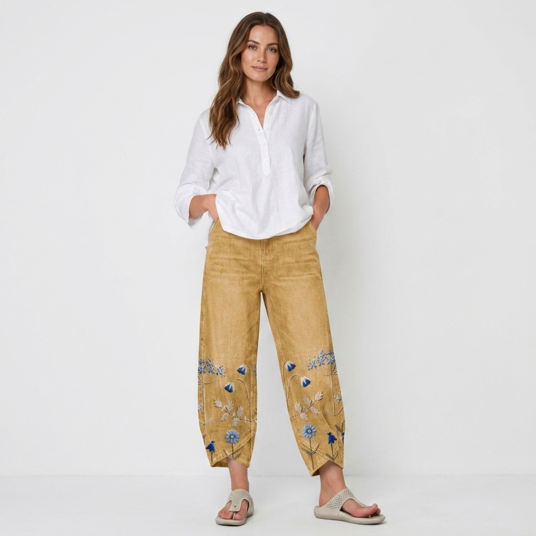 Flavia - Pantaloni casual ricamati