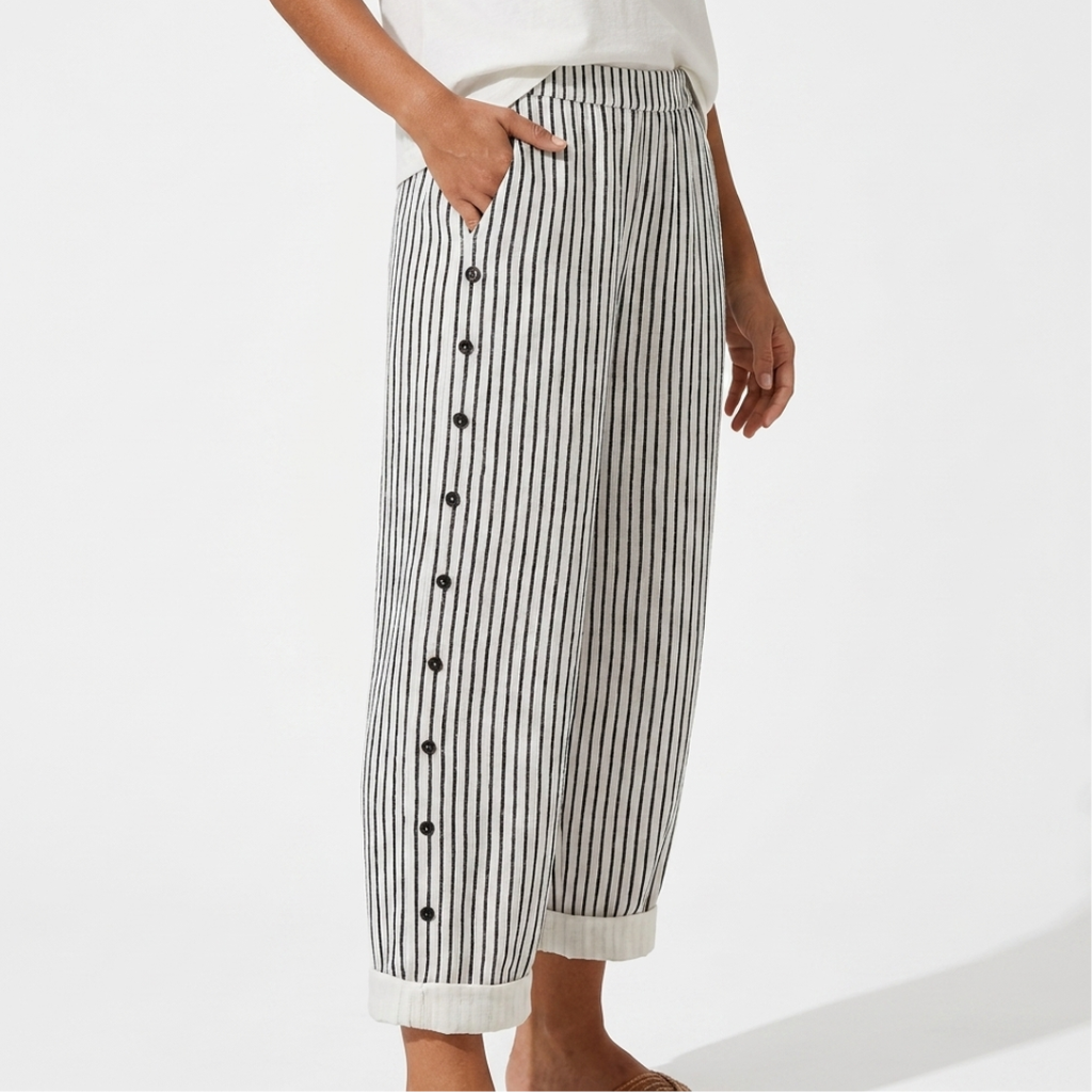 Cibele - Pantaloni a righe con bottoni
