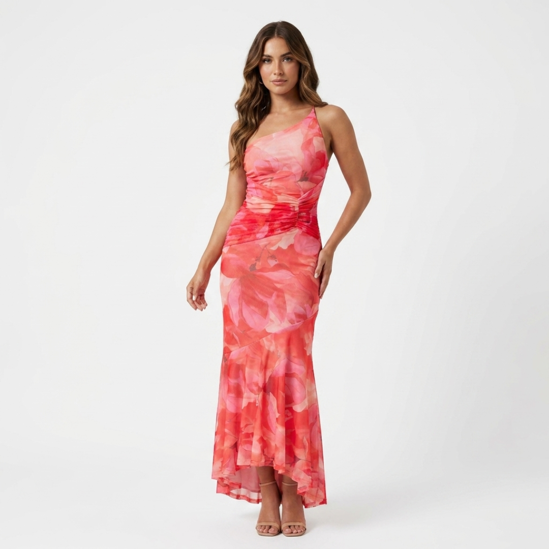 Melina - Vestito con spalla plissettata