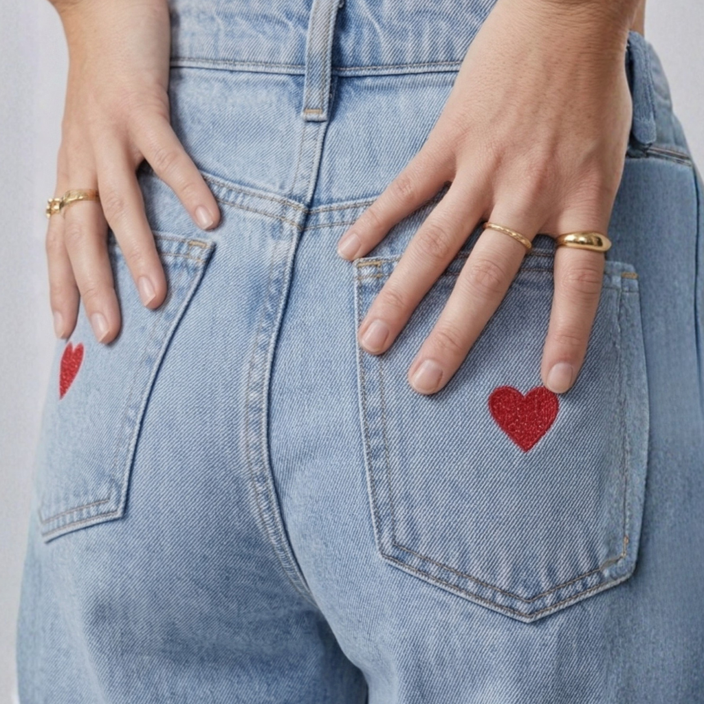 Serena - Pantaloni con stampa a cuori