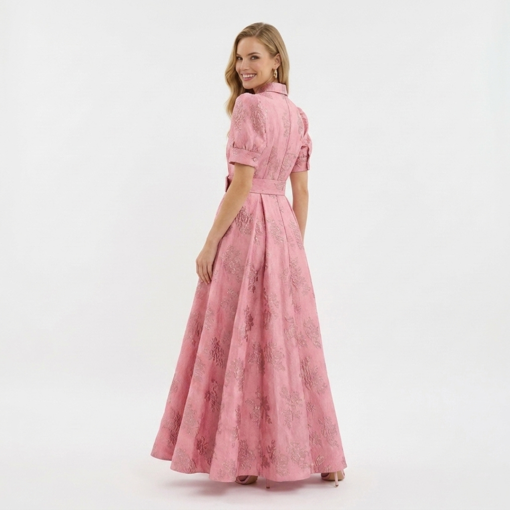 Eliza - Abito fucsia con maniche corte