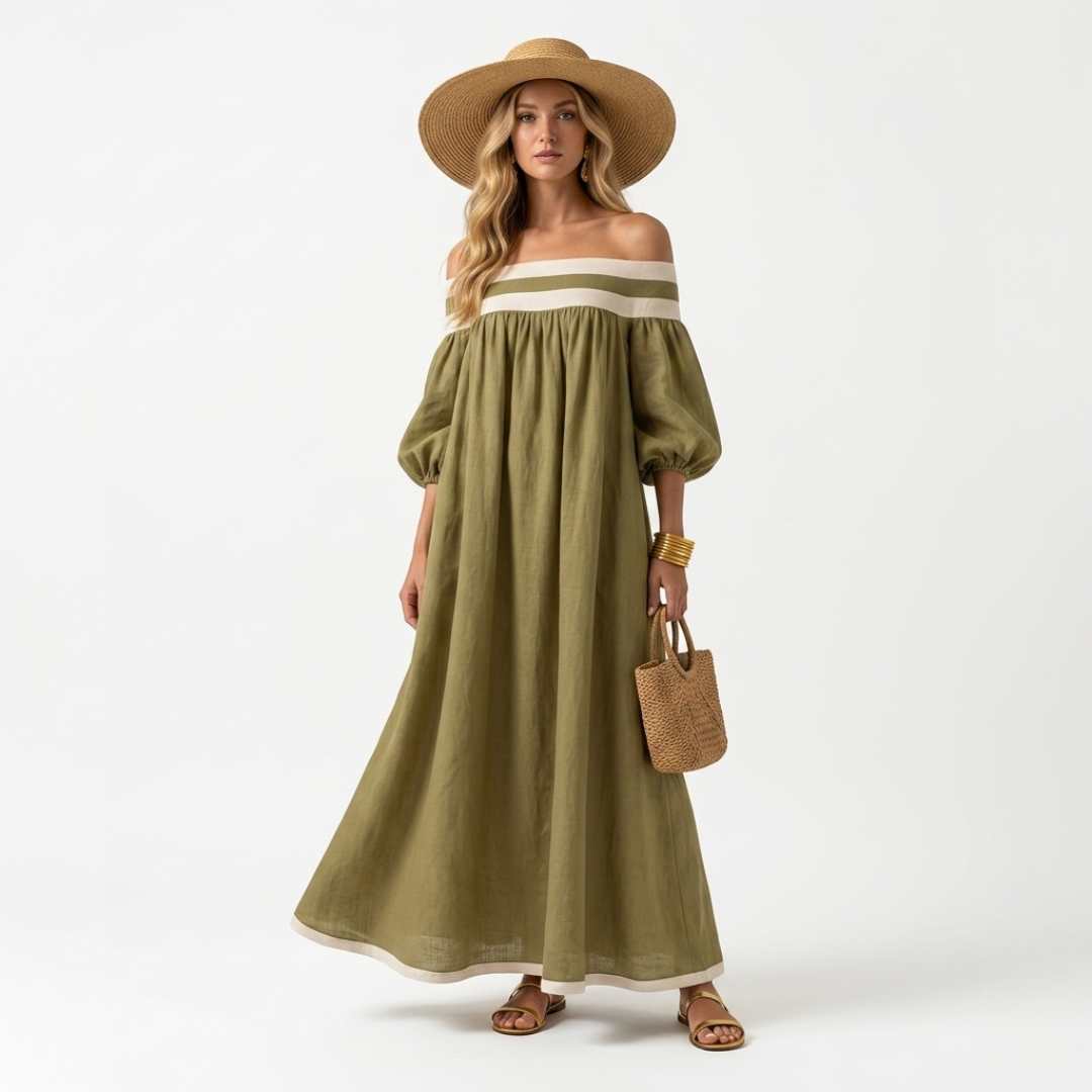 Aspasia - Vestito lungo con vestibilità comoda