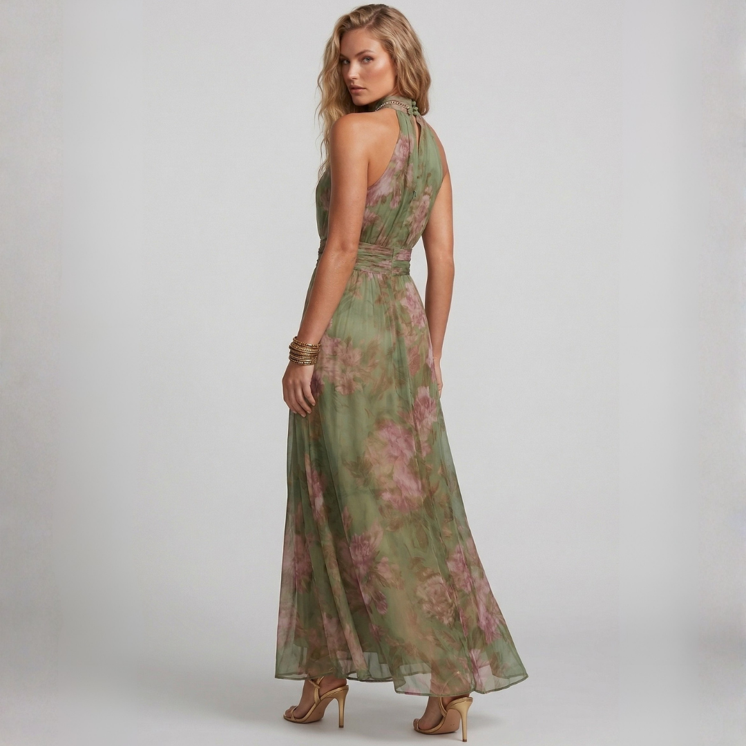 Theia - Abito maxi floreale verde
