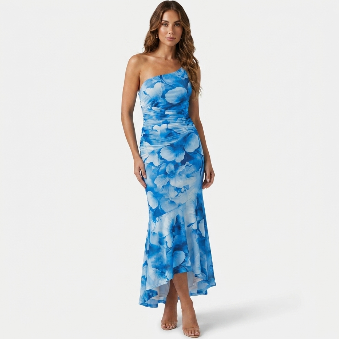 Melina - Vestito con spalla plissettata