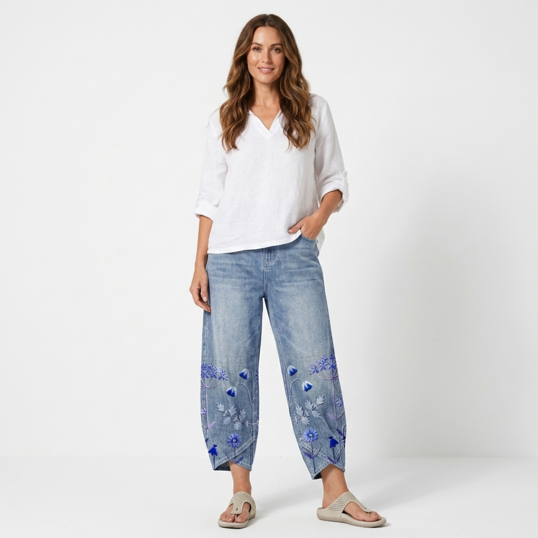 Flavia - Pantaloni casual ricamati