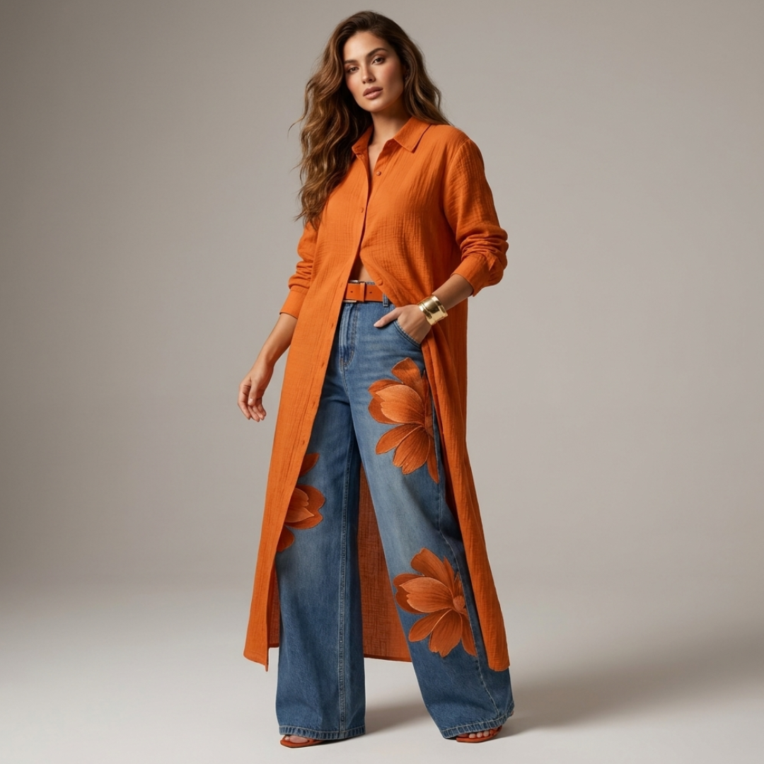 Ariana - Set pantalone e camicia a manica lunga