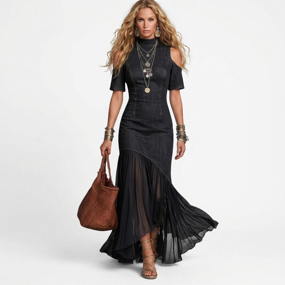 Nicolly - Abito lungo in denim