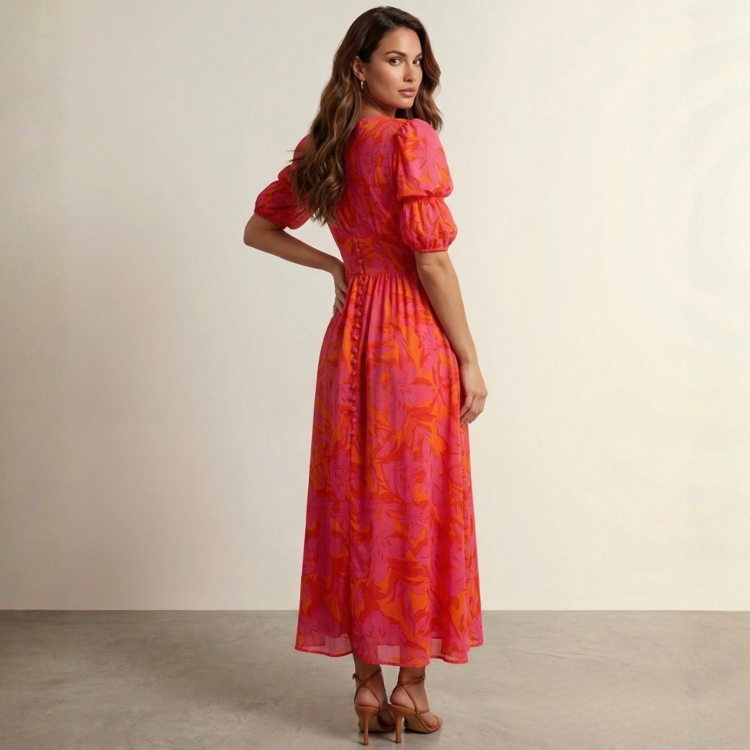 Elena - Abito maxi con scollatura profonda.