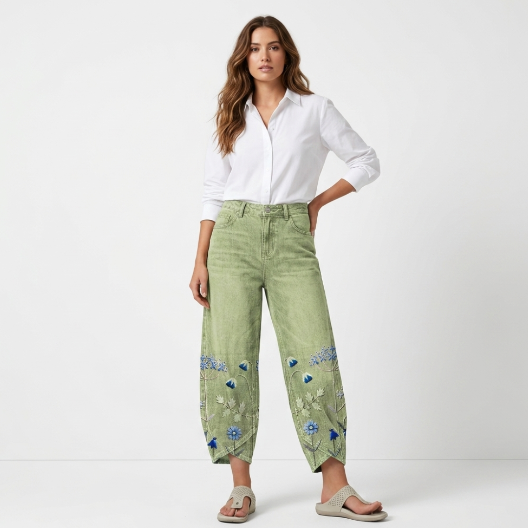 Flavia - Pantaloni casual ricamati
