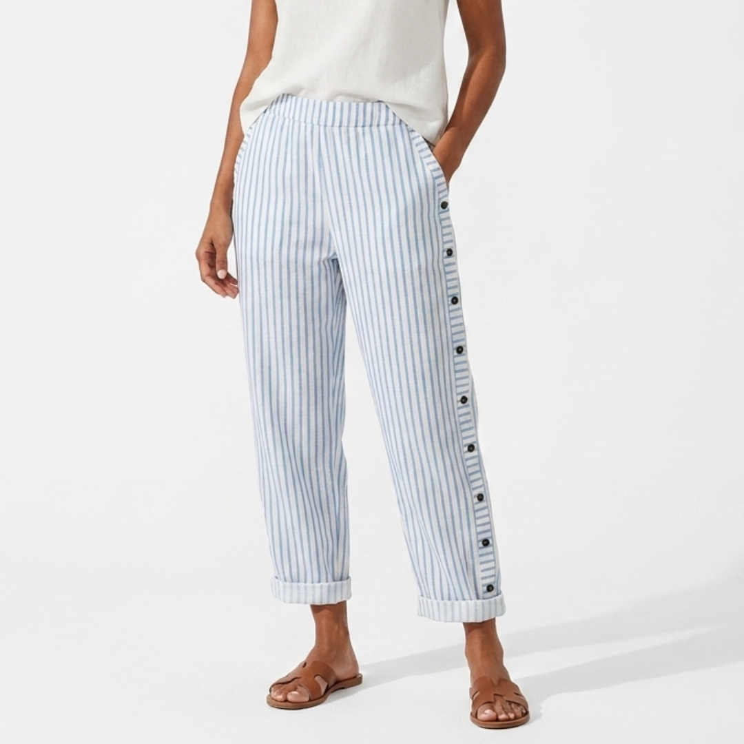 Cibele - Pantaloni a righe con bottoni