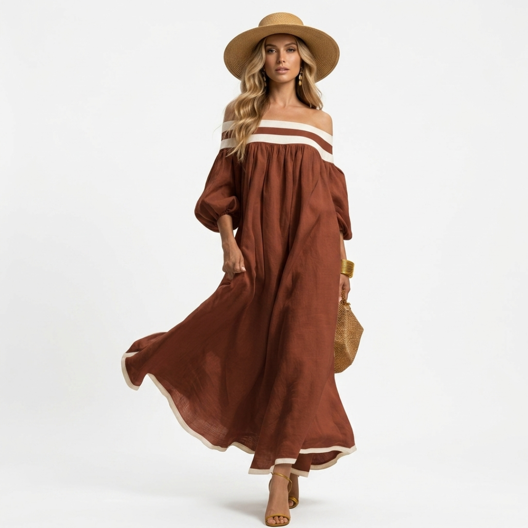 Aspasia - Vestito lungo con vestibilità comoda