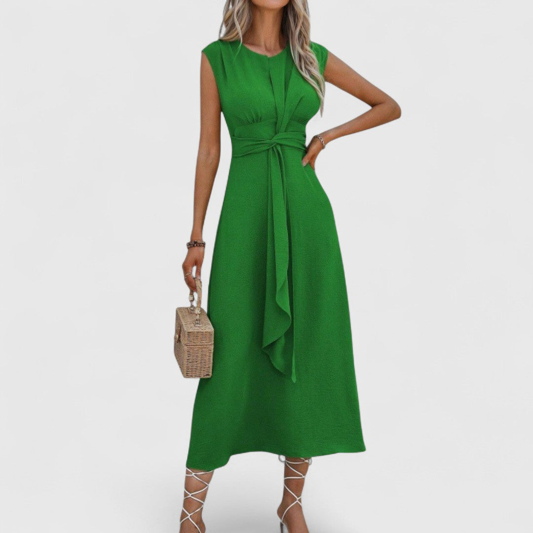 Penelope - Abito maxi leggero senza maniche con scollatura rotonda che valorizza