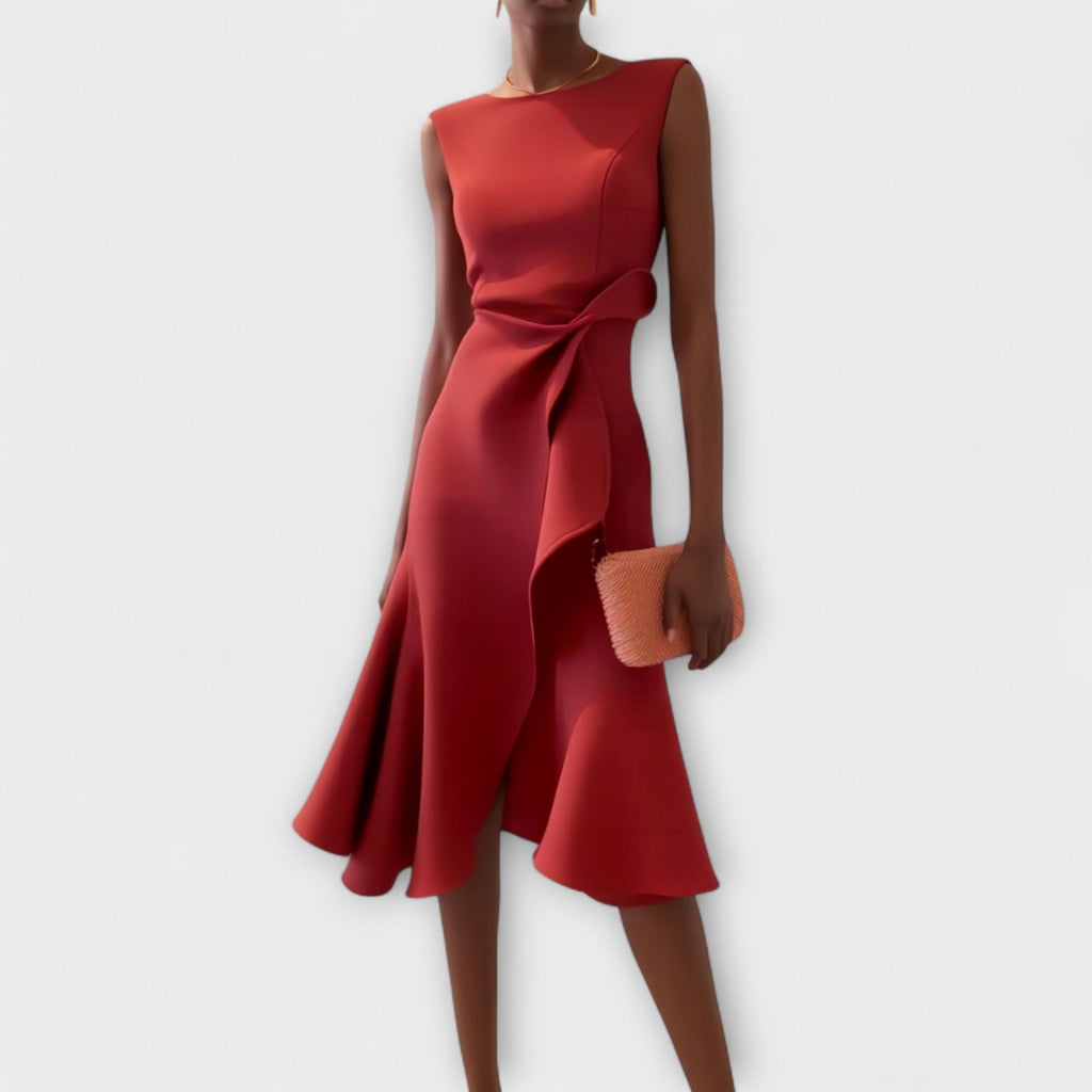 Juliette – Abito Midi Asimmetrico con Drappeggio