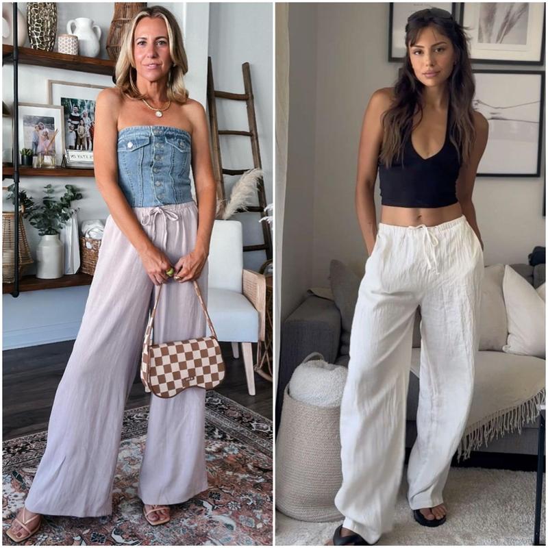 GABRIELLA | Pantaloni estivi con gamba larga