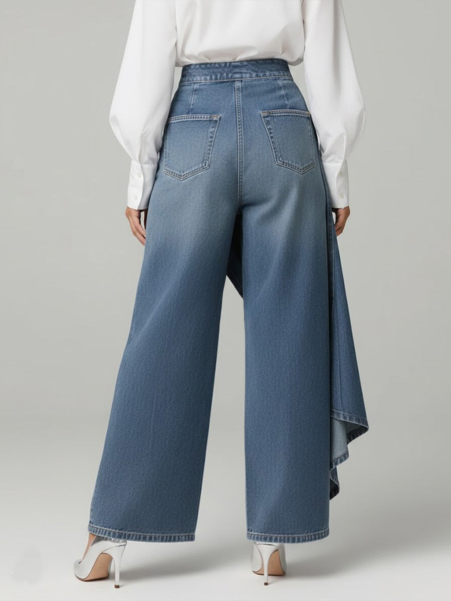 Martina | Jeans a vita alta con gamba larga, vestibilità morbida in un design elegante