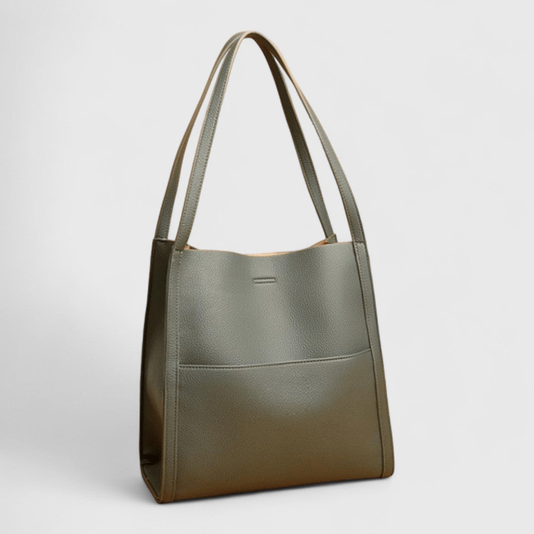 Plousia - Borsa a tracolla in pelle dal design semplice ed elegante