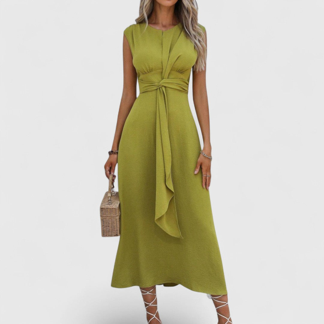 Penelope - Abito maxi leggero senza maniche con scollatura rotonda che valorizza