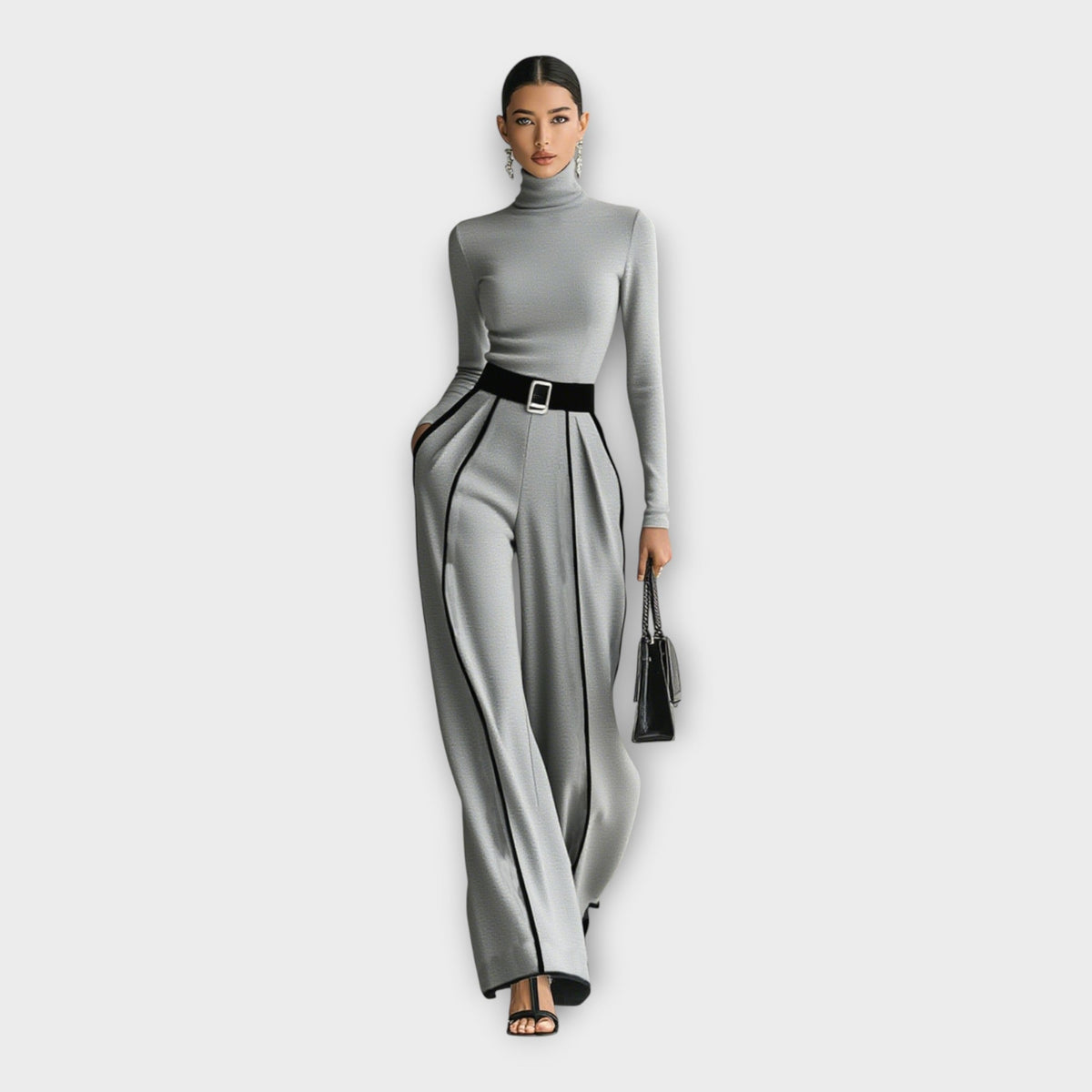 Elegante tuta intera con estetica minimal