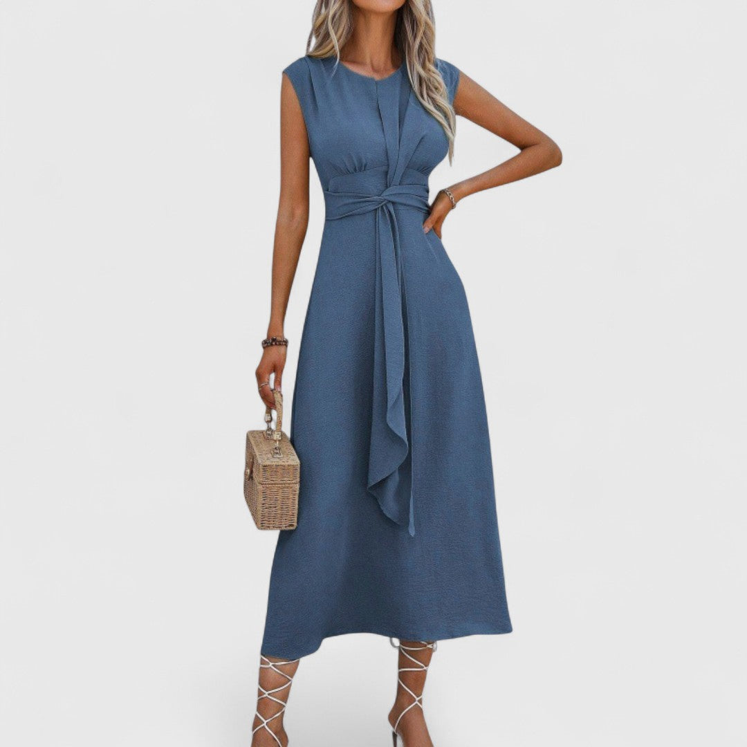 Penelope - Abito maxi leggero senza maniche con scollatura rotonda che valorizza