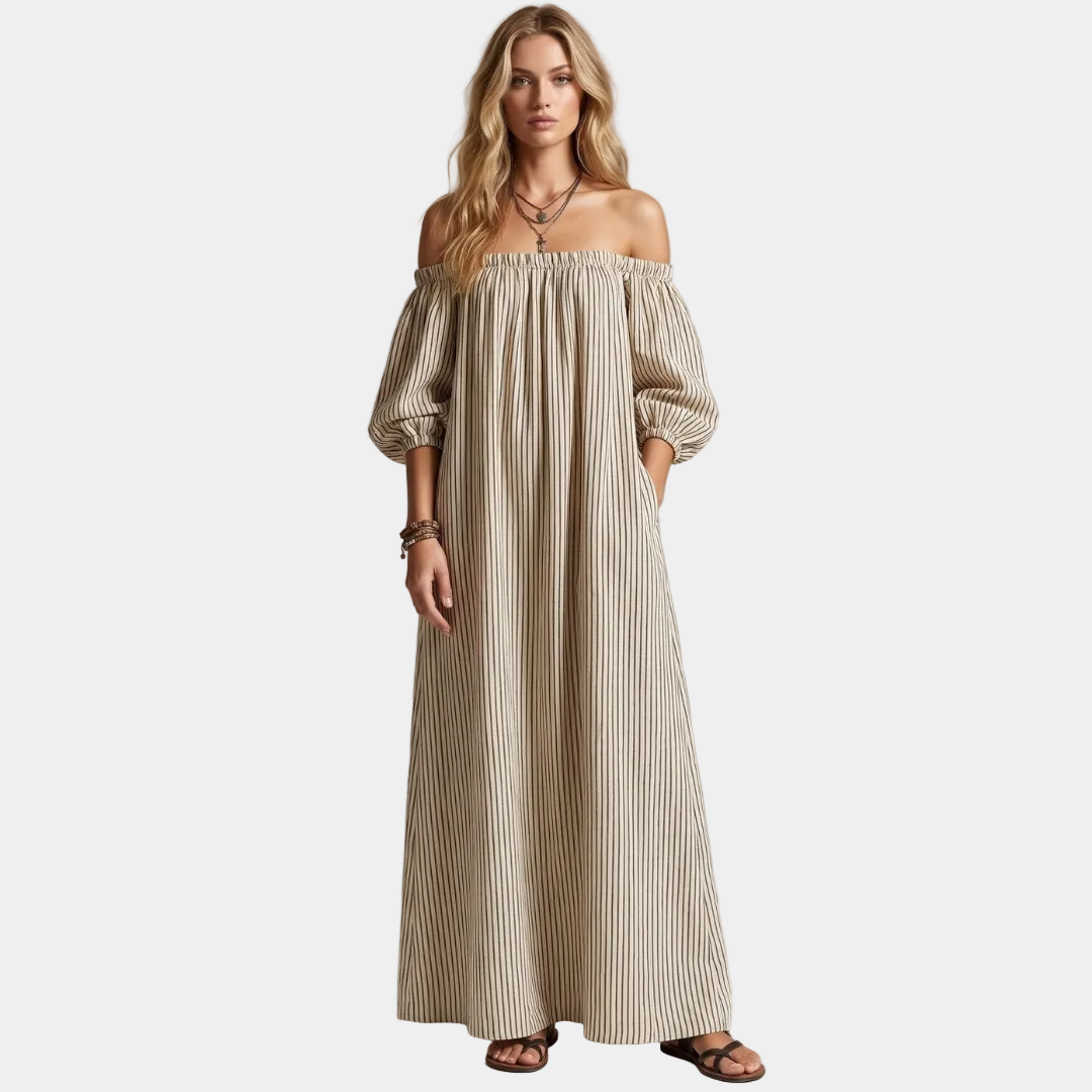 Aura - Vestito Maxi in Lino e Cotone