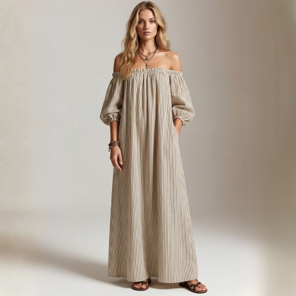 Aura - Vestito Maxi in Lino e Cotone