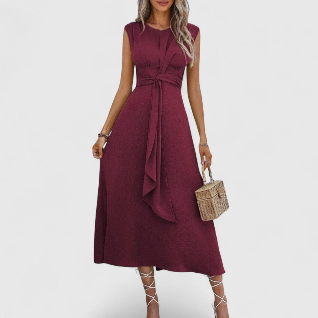 Penelope - Abito maxi leggero senza maniche con scollatura rotonda che valorizza