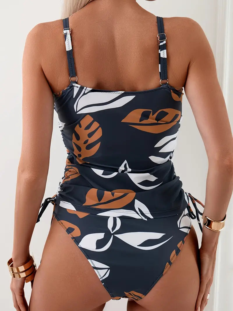 Cleo - Bikini con motivo tropicale a foglie