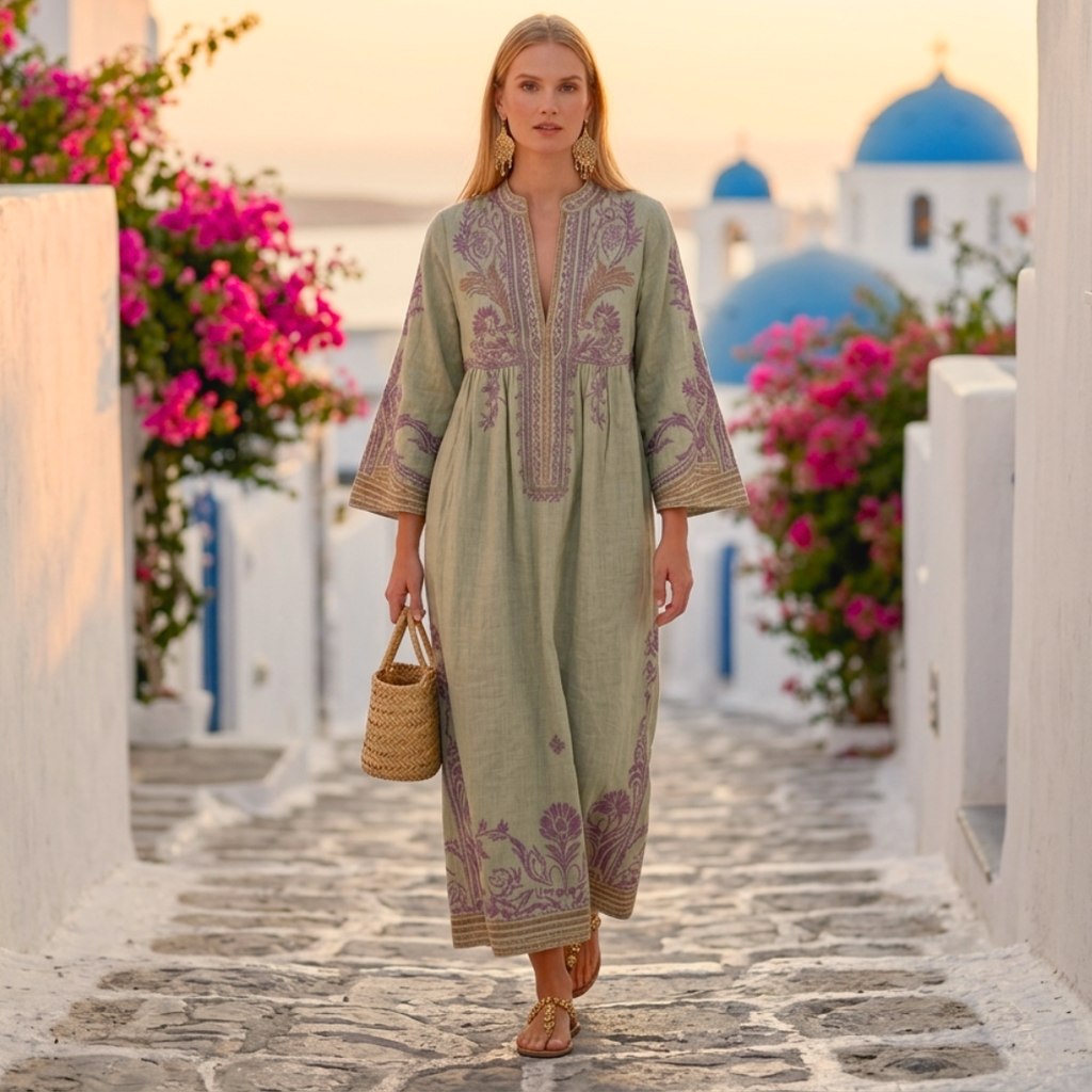 Ariadne - Abito boho con ricami