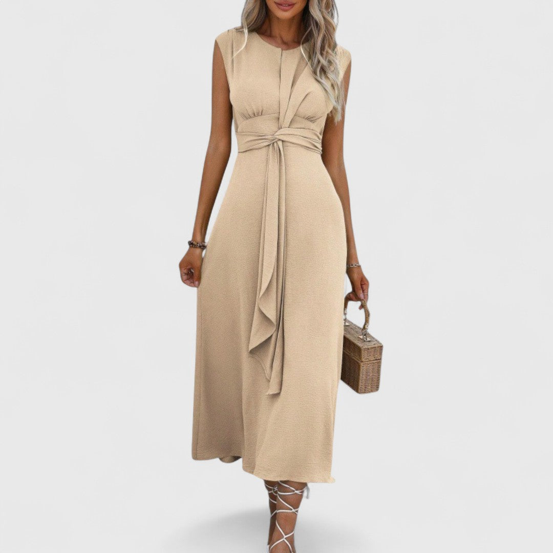 Penelope - Abito maxi leggero senza maniche con scollatura rotonda che valorizza