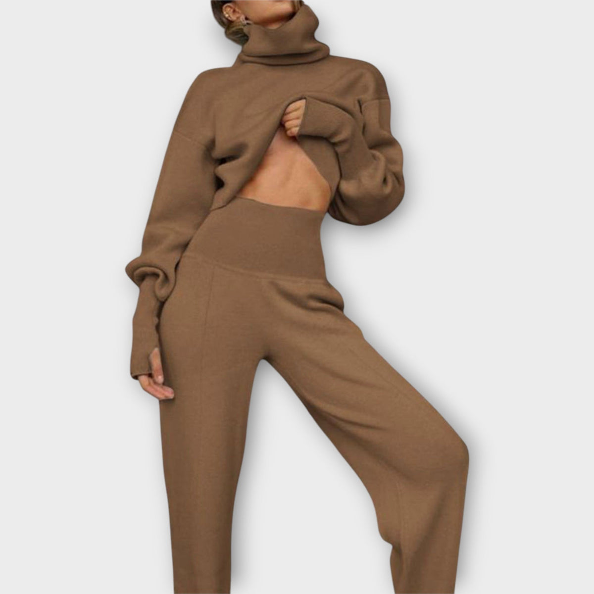 Set Maglione con Collo Alto e Vestibilità Relax