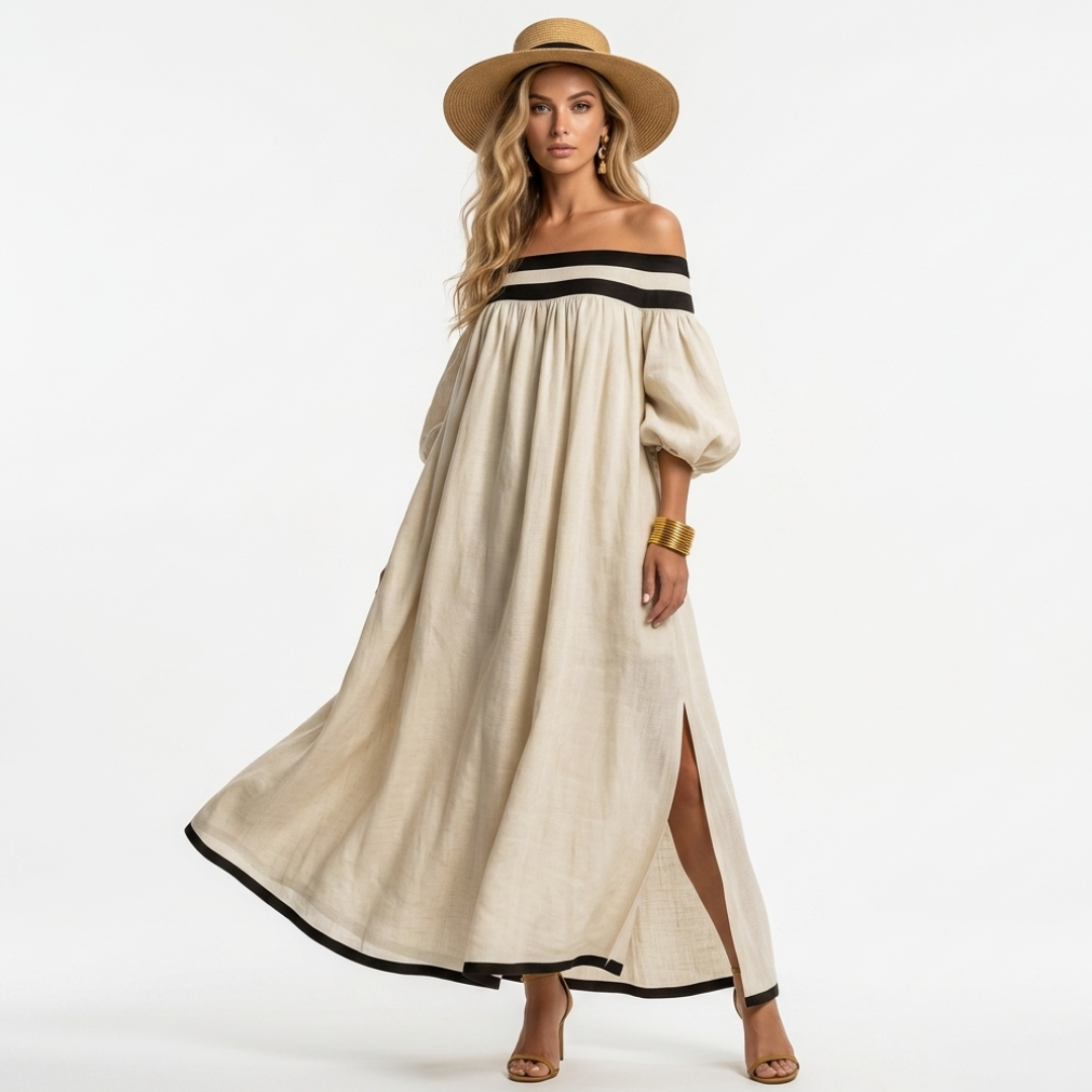 Aspasia - Vestito lungo con vestibilità comoda