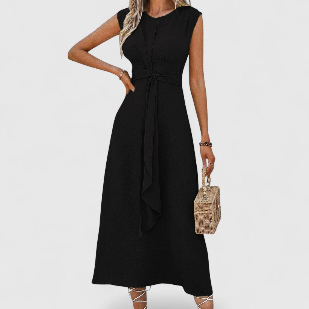 Penelope - Abito maxi leggero senza maniche con scollatura rotonda che valorizza