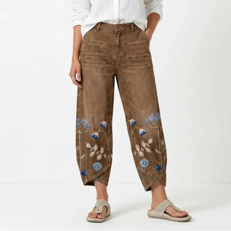 Flavia - Pantaloni casual ricamati