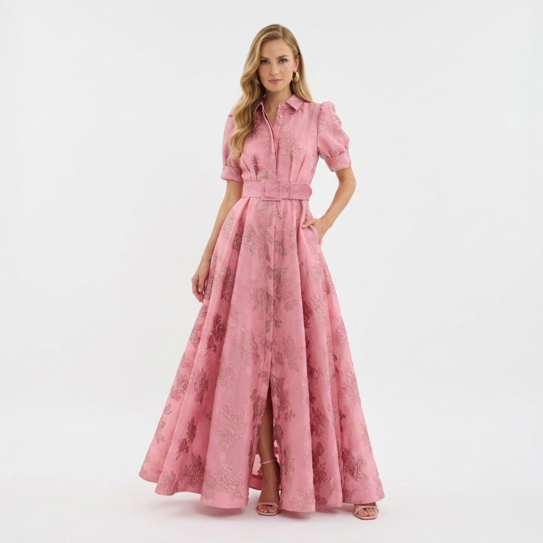 Eliza - Abito fucsia con maniche corte