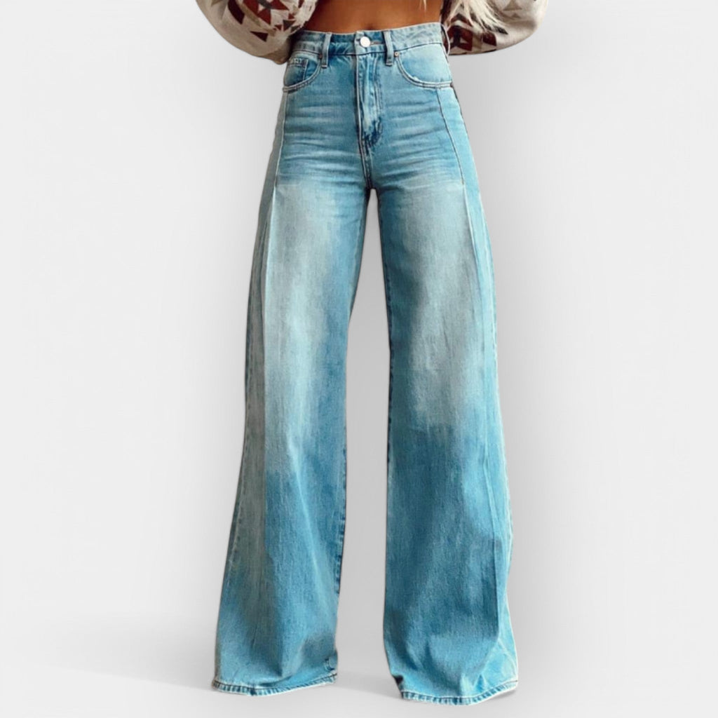 Pantaloni Larghi con Design Flare