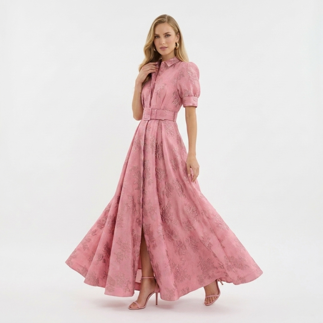 Eliza - Abito fucsia con maniche corte