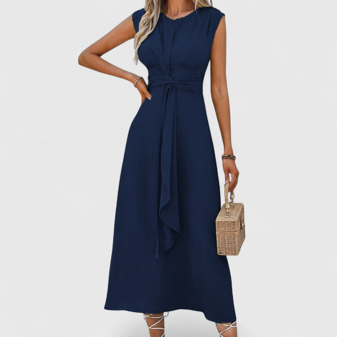 Penelope - Abito maxi leggero senza maniche con scollatura rotonda che valorizza