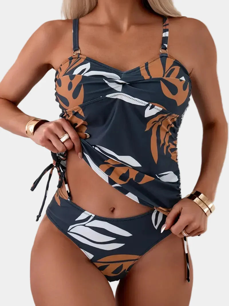 Cleo - Bikini con motivo tropicale a foglie
