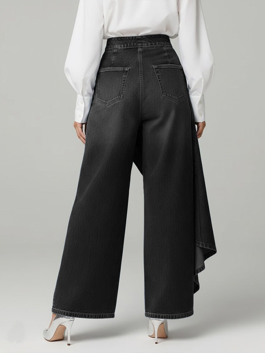 Martina | Jeans a vita alta con gamba larga, vestibilità morbida in un design elegante