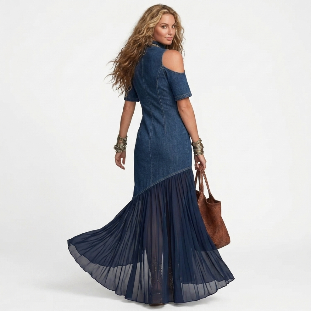 Nicolly - Abito lungo in denim
