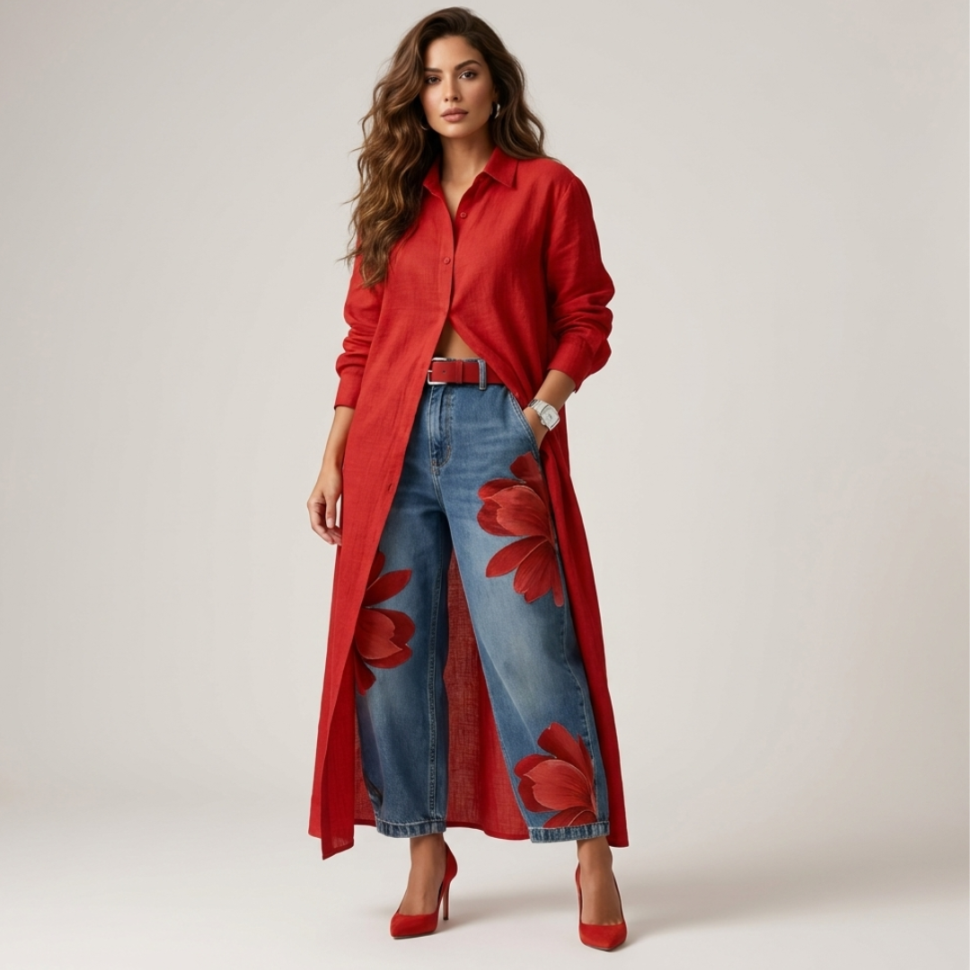Ariana - Set pantalone e camicia a manica lunga