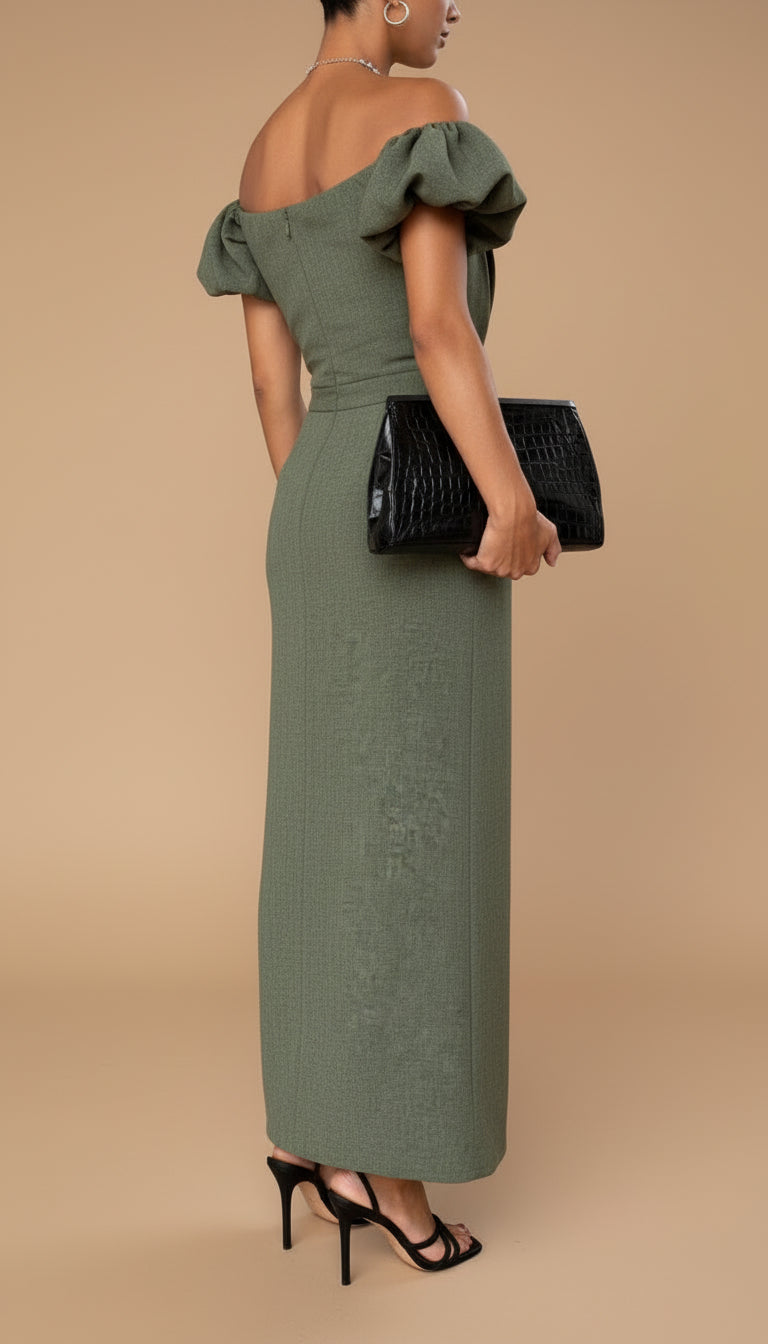 JASMINE | Abito midi elegante con vita accentuata e stile serale senza tempo