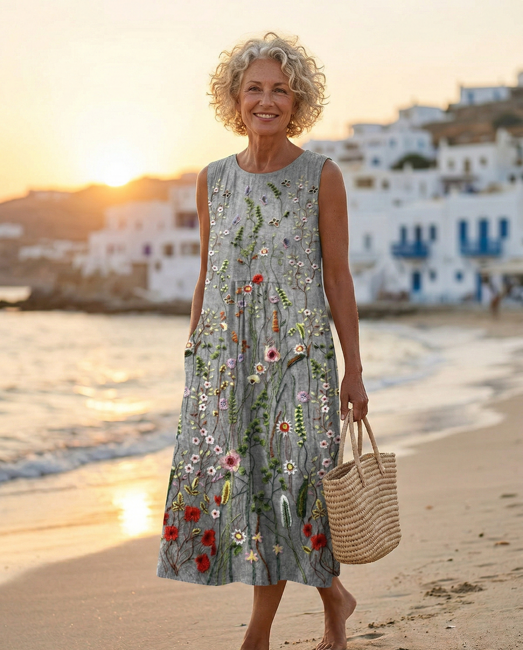 Thalia| Vestito Midi Fiori Selvatici