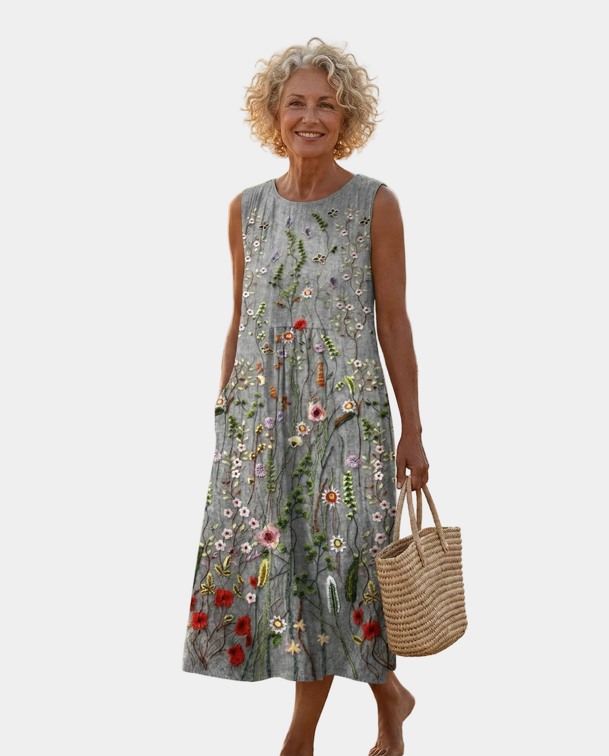 Thalia| Vestito Midi Fiori Selvatici