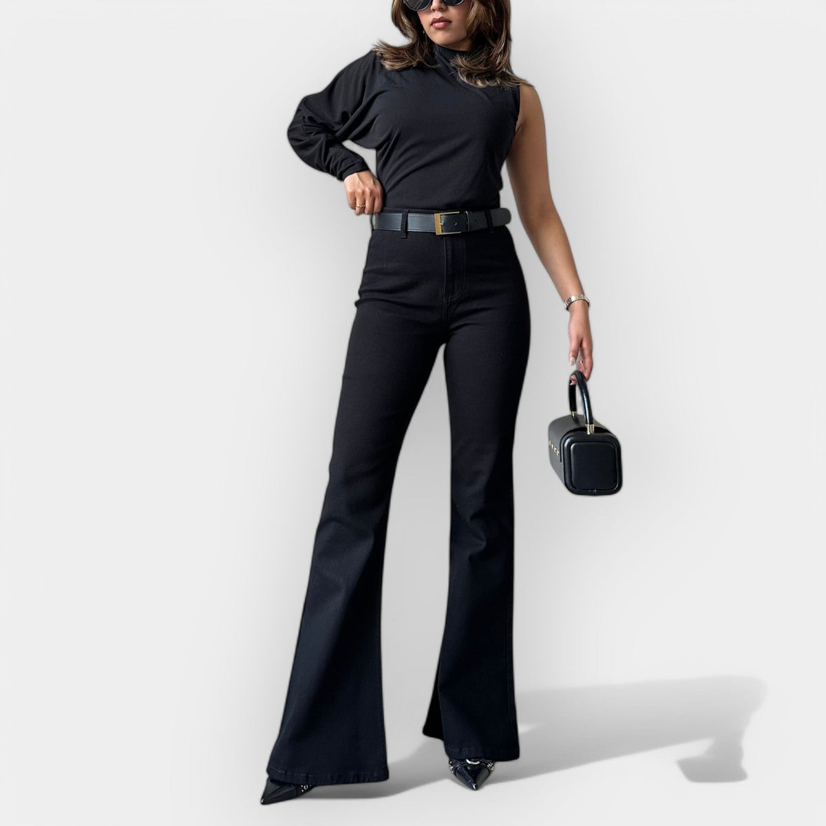Jeans Flare a Vita Alta