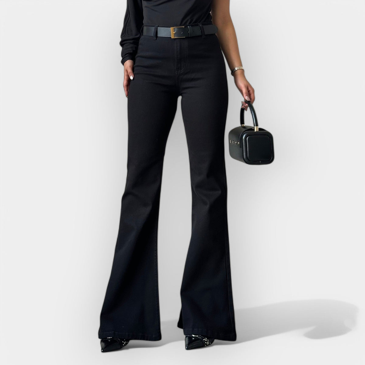 Jeans Flare a Vita Alta