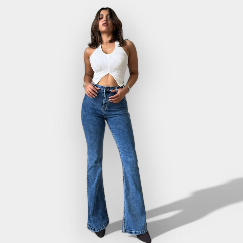 Jeans Flare a Vita Alta
