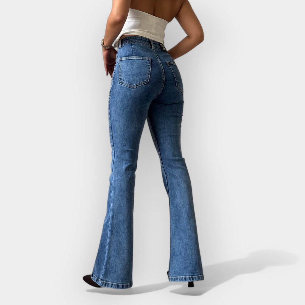 Jeans Flare a Vita Alta