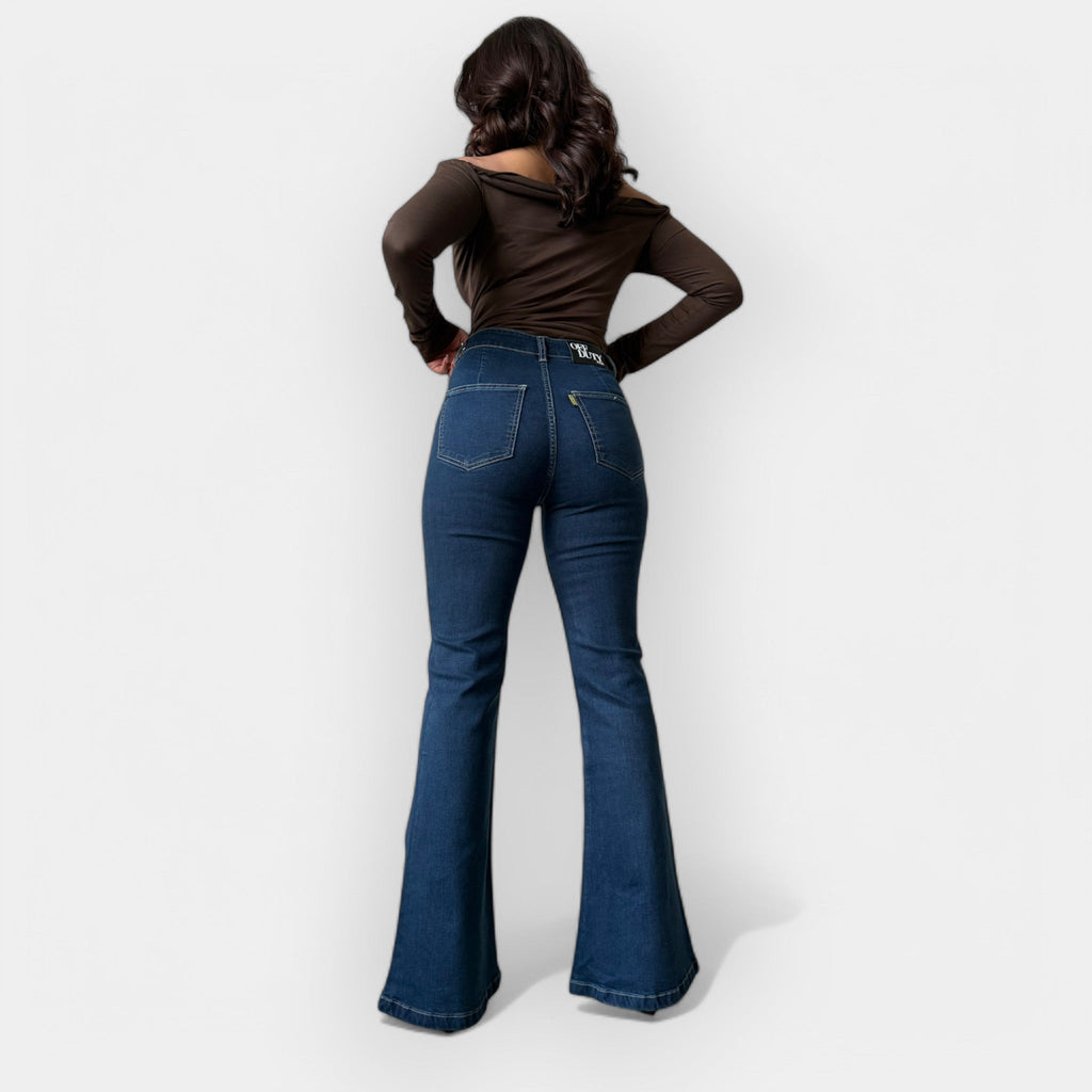 Jeans Flare a Vita Alta