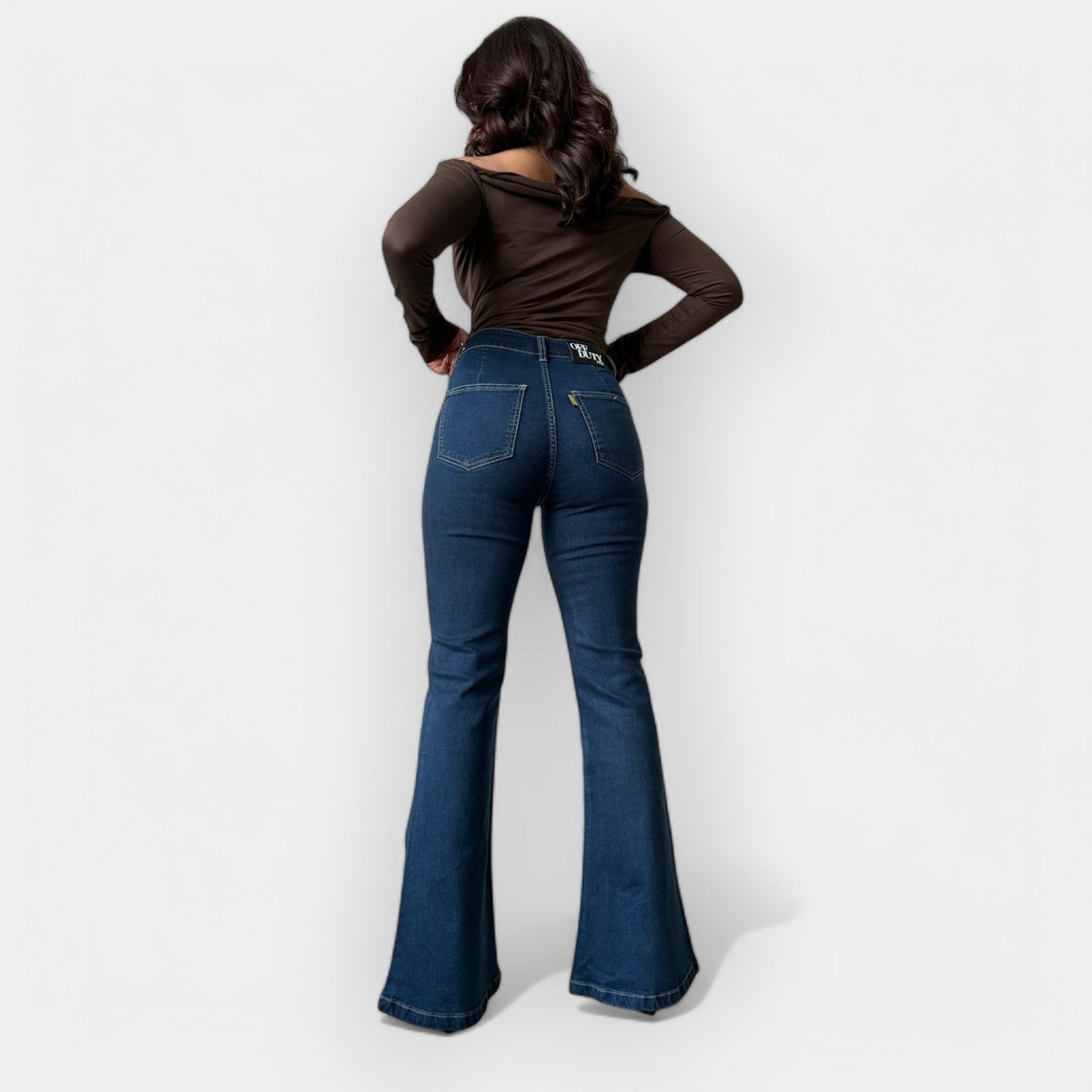 Висок Waist Flare Дънки